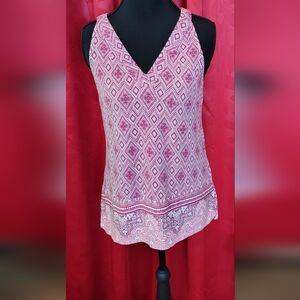 Skies Are Blue Geometric Pink Blouse